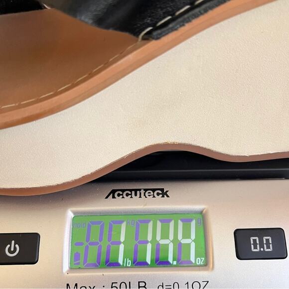 LUCKY BRAND Mimya Womens Leather Open Toe Wedge Sandals Women’s 9 Black Platform - Picture 10 of 10